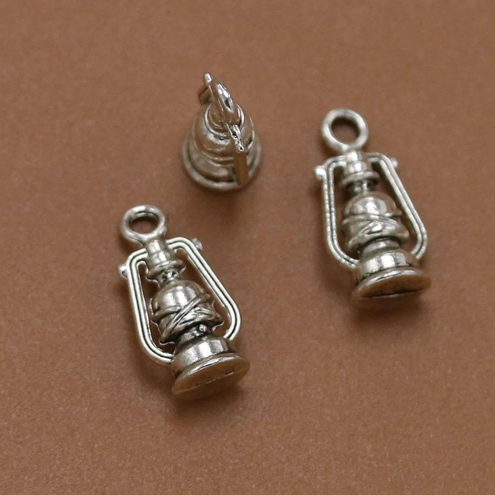 

10Pcs Silver Lantern Pendant Charms Alloy DIY Jewelry Making Components for Necklace Sweater Chain Anklet Dangle