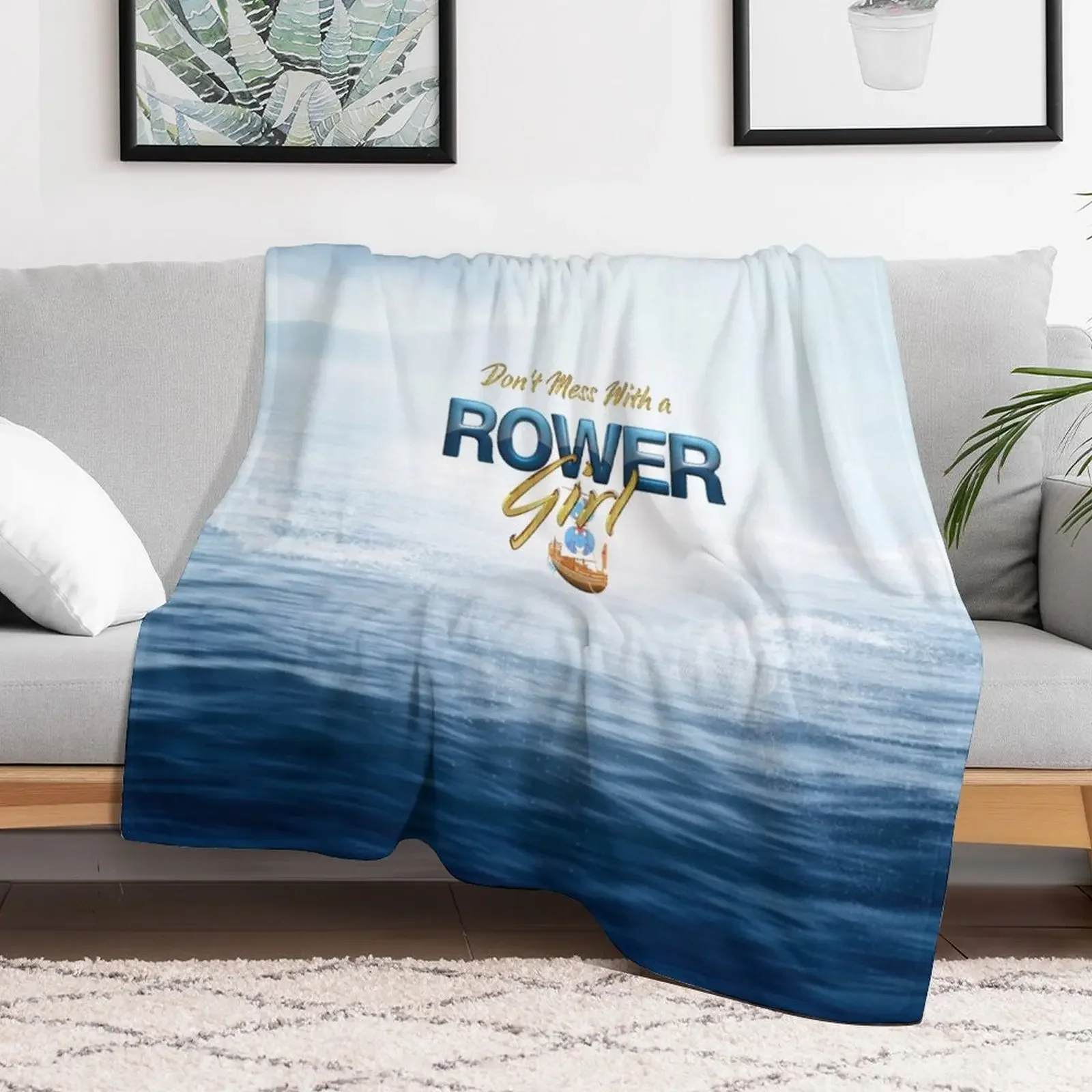 Rower Girl Throw Blanket Retros Large Sleeping Bag For Sofa Thin Blankets