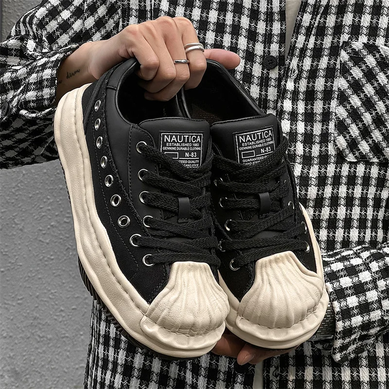 

Новинка 2025 года, растворяющаяся обувь на платформе с увеличенной подошвой для спорта и отдыха, мужские туфли на шнуровке