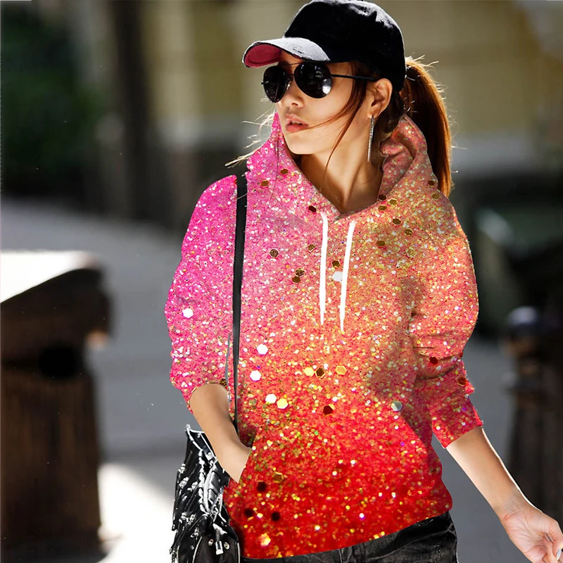 Autumn Beautiful Glitter 3D Print Hoodies Men Women Fashion Casual Sweatshirts Oversized Hoodie Pullovers Tracksuit Clothing