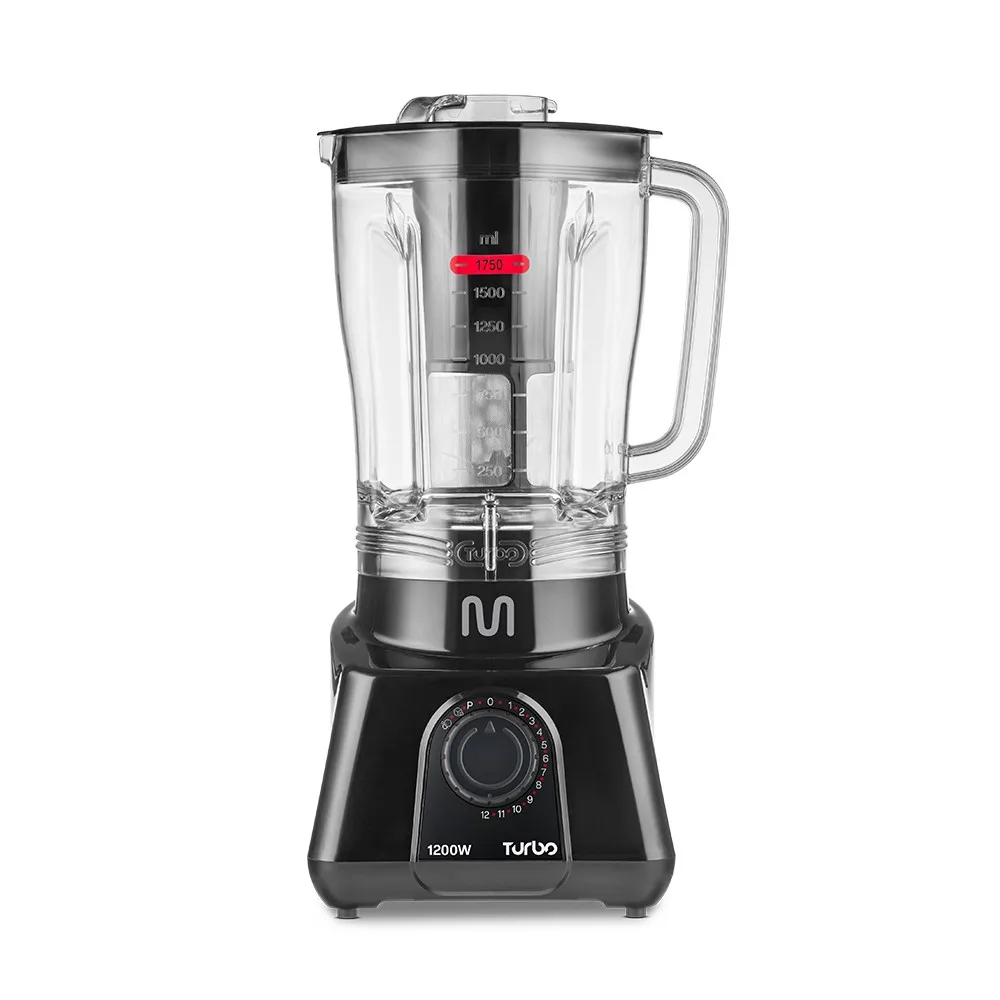 2.6L Black Turbo Blender 1200W-220V C/12 Speed Multi Home - LQ1202