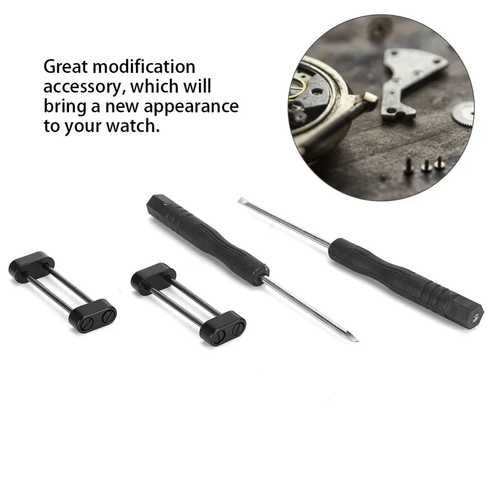 24mm Watch Connector Straight Rod Black Strap Adapter Wear-resistant Matched Set Connecting Rod for SUUNTO CORE