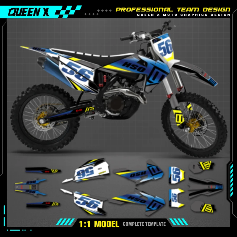 Queen X MOTOR Custom Team Graphics Decals Stickers Kit For Husqvarna Decal 2019-2022 TC FC TX FX FS 20-23 TE FE 125-450CC 35