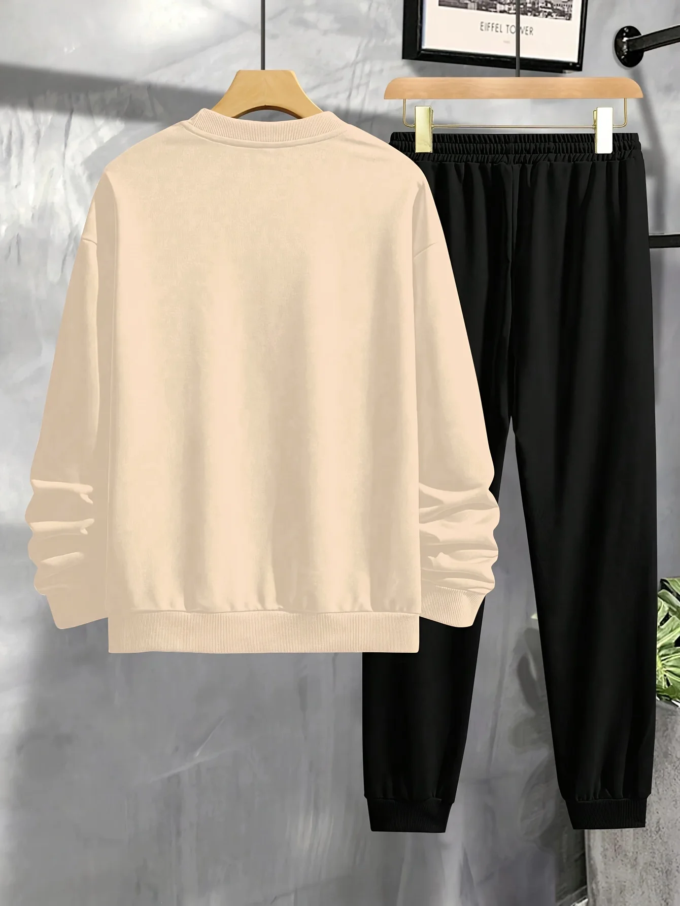 2026 Autumn New Men's Long-Sleeved Pants Set for Street Casual Fashion Soft and Comfortable 3D Bear Pattern Print view 2