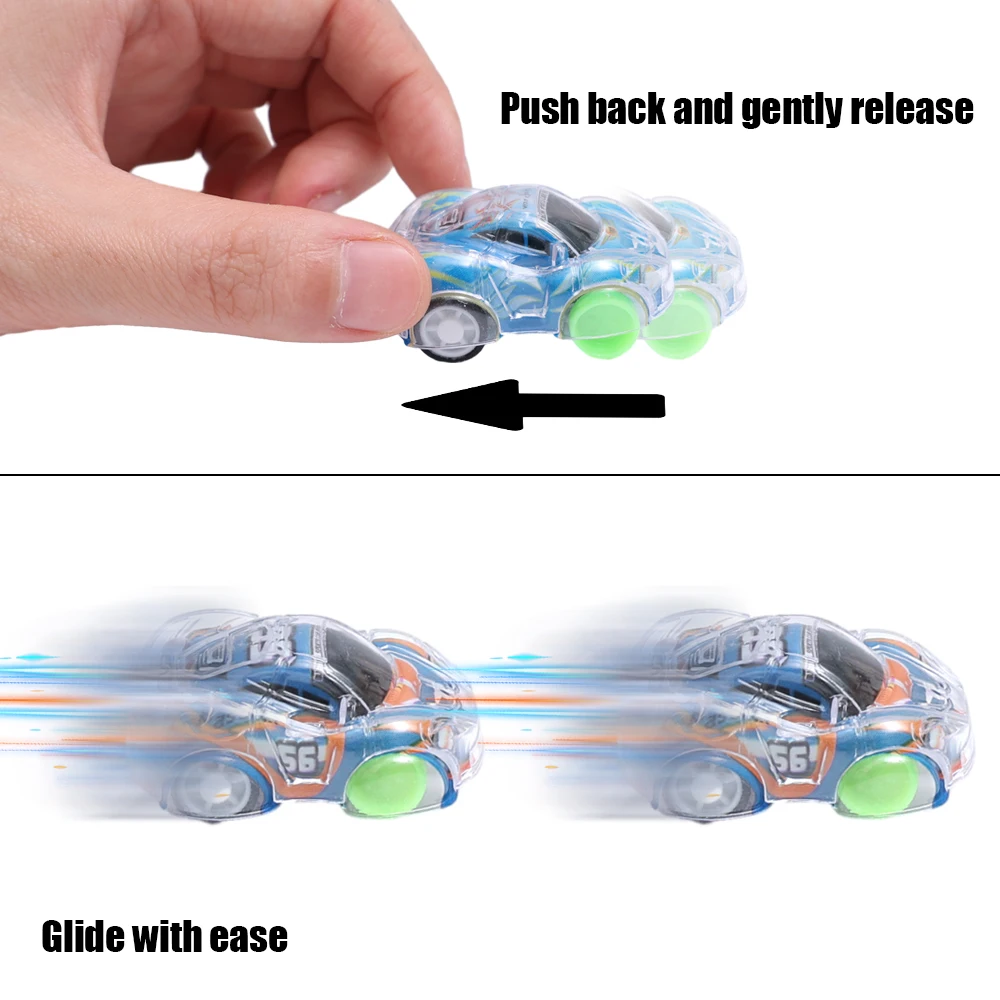 Baby Creative Mini Plastic Car Toys Car Set Wholesale Children Color Transparent Pull-back Car Model Game Toy Kindergarten Gifts