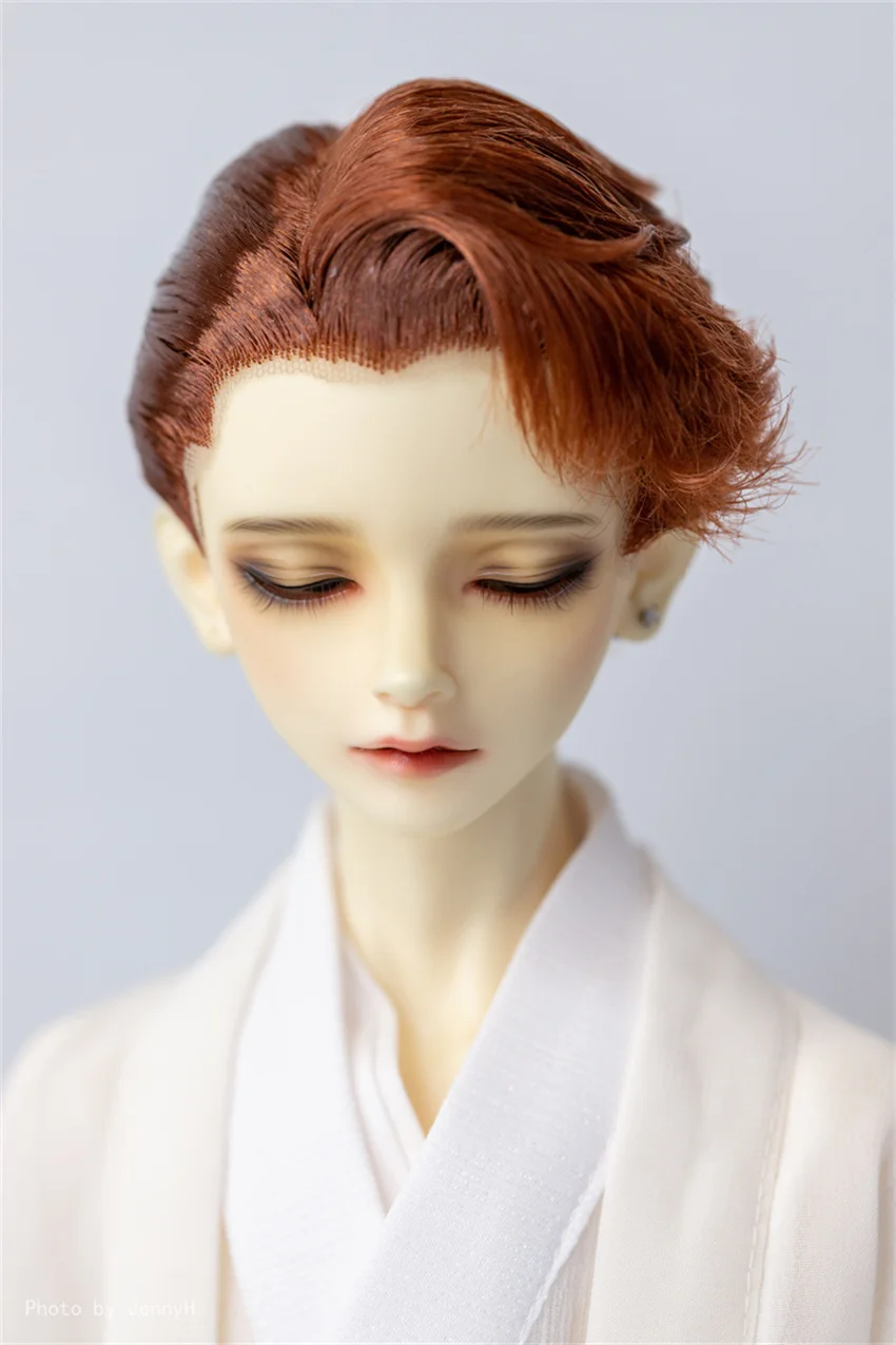 

BJD wig Suitable for 1/3 doll wig forehead hand hook side parting soft silk styling hair (no doll)