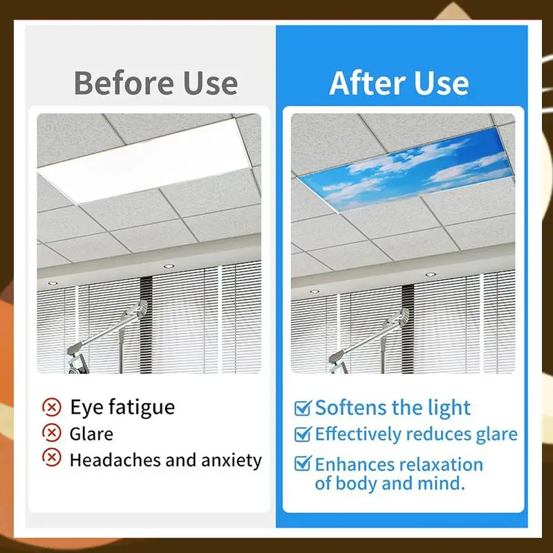 

Hot 4 Pcs Fluorescent Light Covers,Light Covers For Ceiling Lights Classroom, Magnetic Light Filters For Office