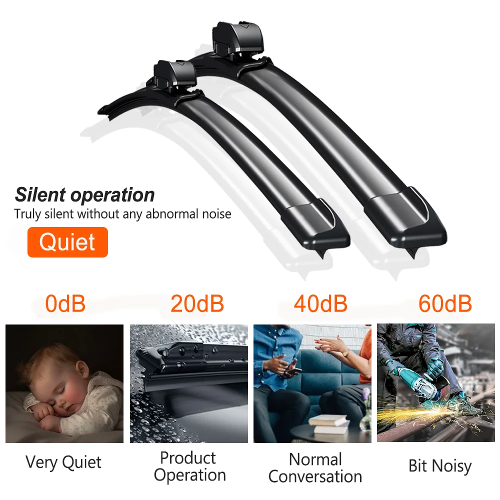 شفرات الممسحة الأمامية الصامتة لجميع المواسم لـ Haval H2 2014-2022 2015 2016 2017 ضمان الرؤية الواضحة أداء طويل الأمد #5