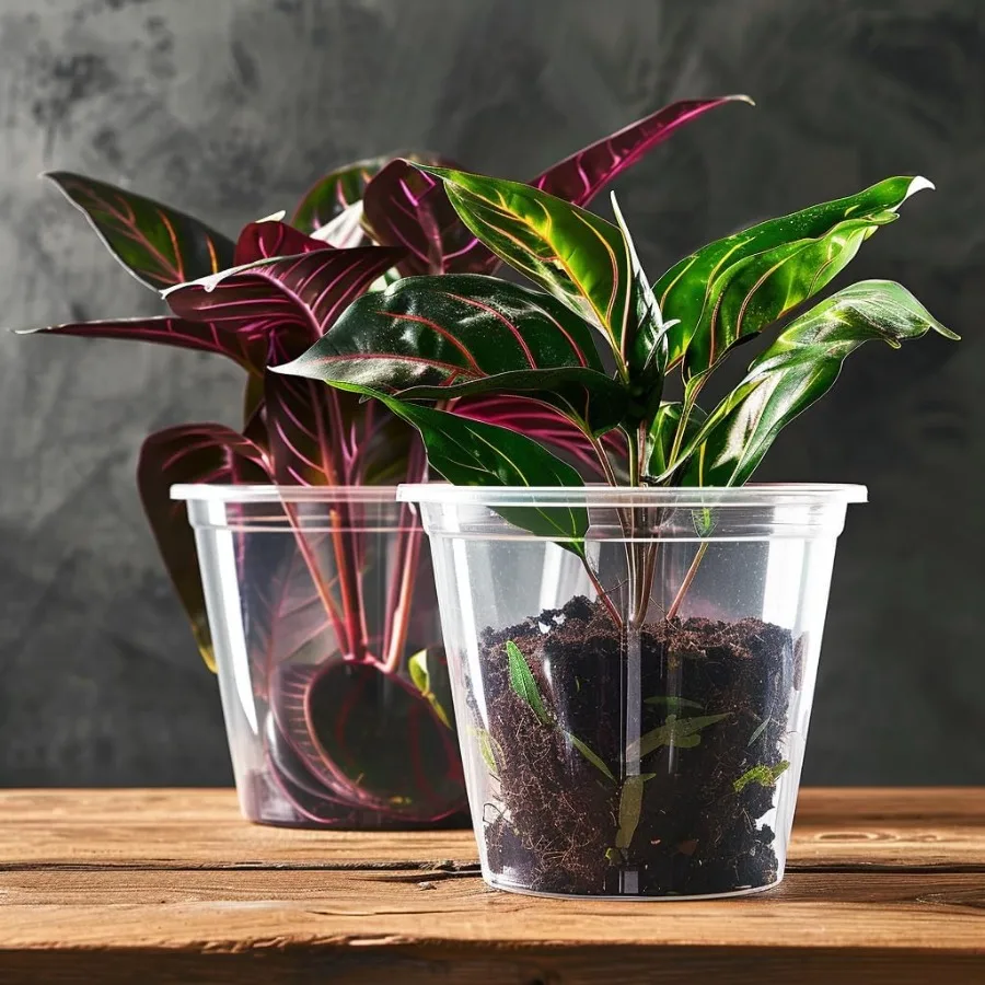 30 عبوة من 5 6 7 بوصة أوعية الحضانة المقواة مع فتحات الصرف أوعية نباتات بلاستيكية شفافة للشتلات ومبتدئين البذور الشفافة #6