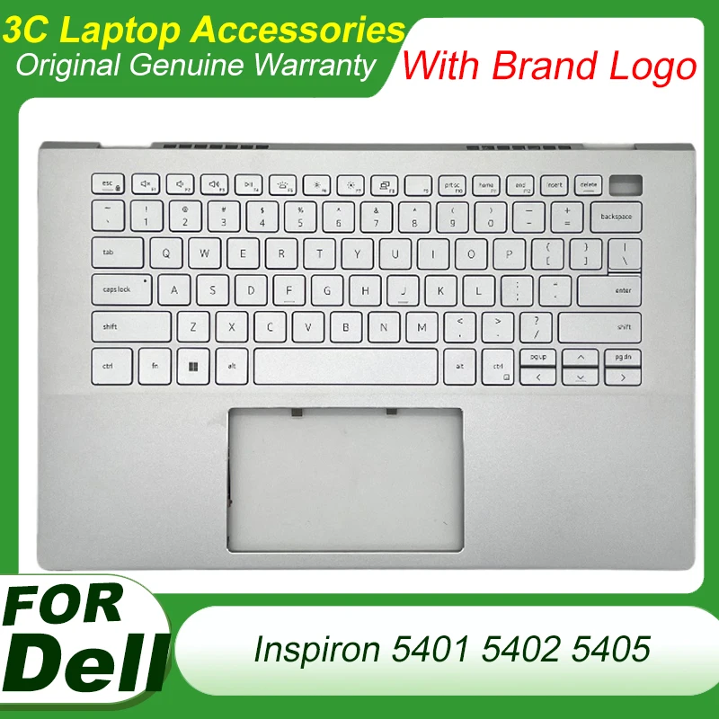 

New For Dell Inspiron 5401 5402 5405 Laptops Palmrest Upper Case with US Backlight Keyboard Silver Cover 09TNWY 0867NR 14inch