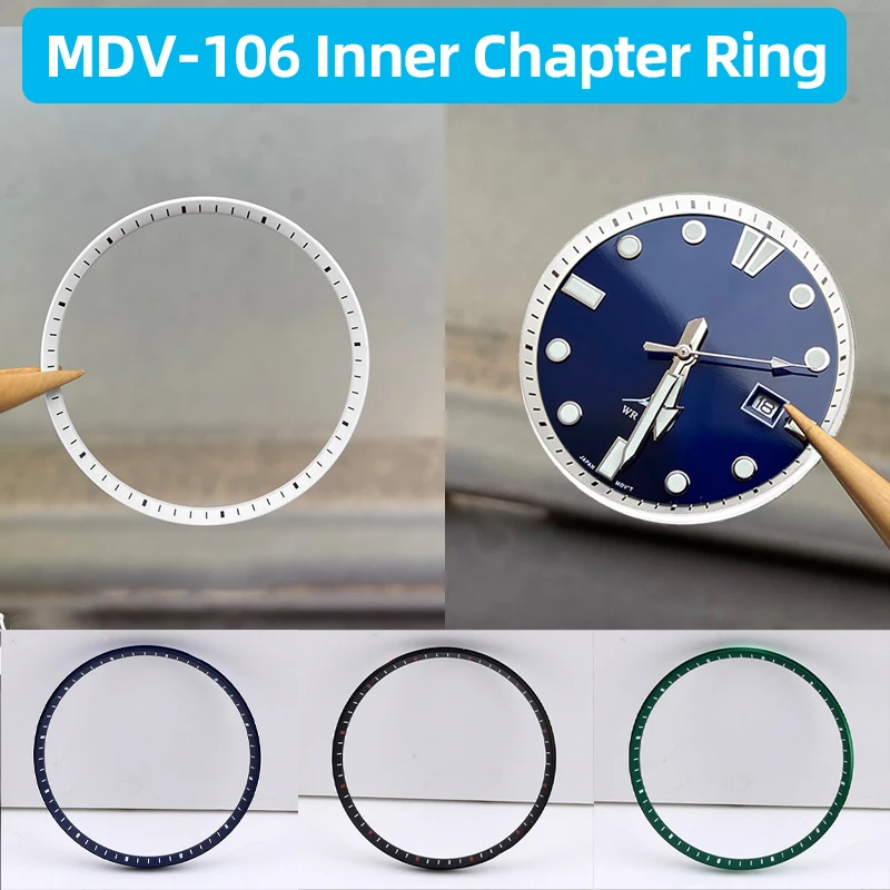 32.7mm Watch Chapter Rings Mod Kit for Casio Duro MDV-106 Plastic Inner Chapter Ring Mdv106 Swordfish Watch Case Refit Parts