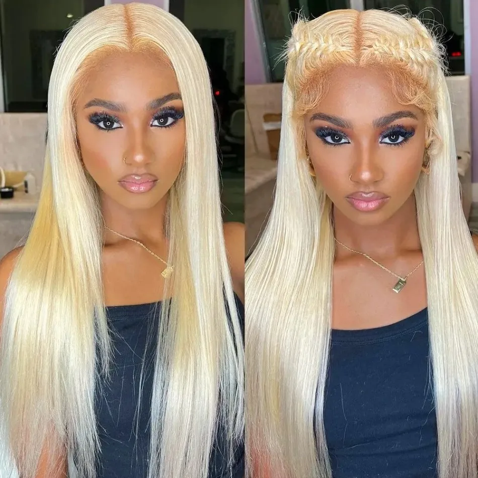 613 Blonde Straight Bundles Human Hair 30 Inch 12A Unprocessed Brazilian Virgin Hair Weave Extensions For Women 1 3 4 Bundles Double Weft