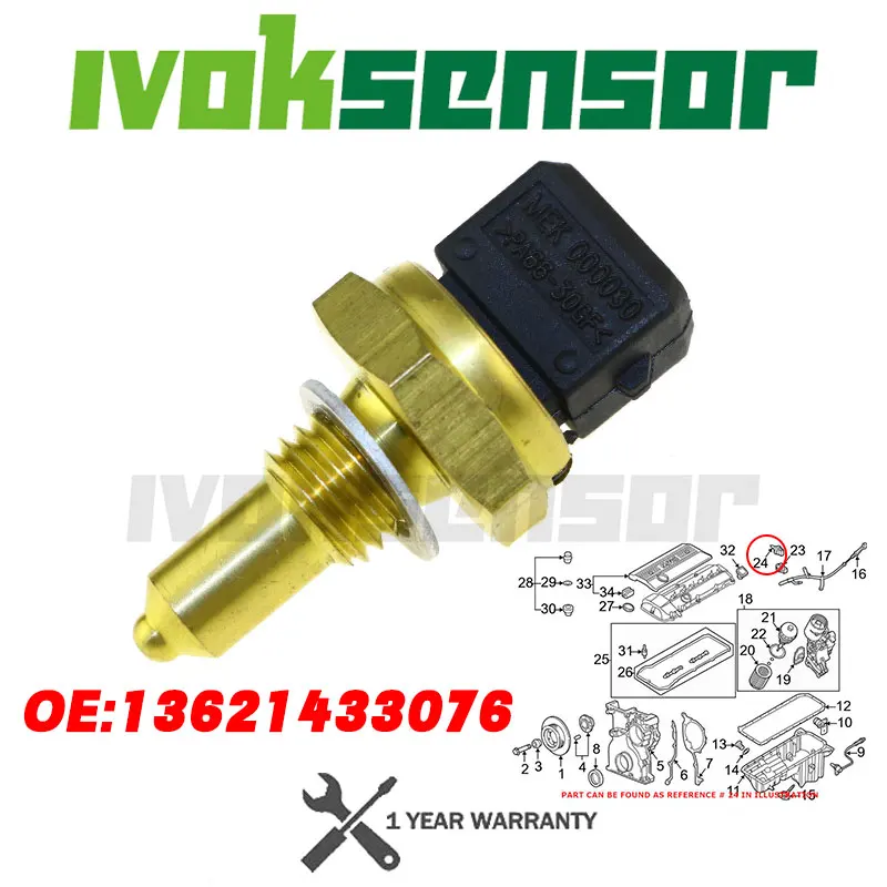 13621433076 COOLANT Water Temp Temperature Sensor For BMW E36 E61 128i 135i 320i LAND ROVER 45 75 200 400 MG TF ZS MEK000030