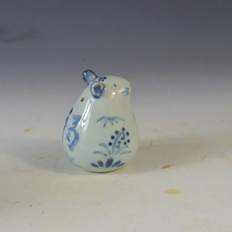 

2.8" Collect Chinese Blue White Porcelain Lovable Animal Mouse Water-drop
