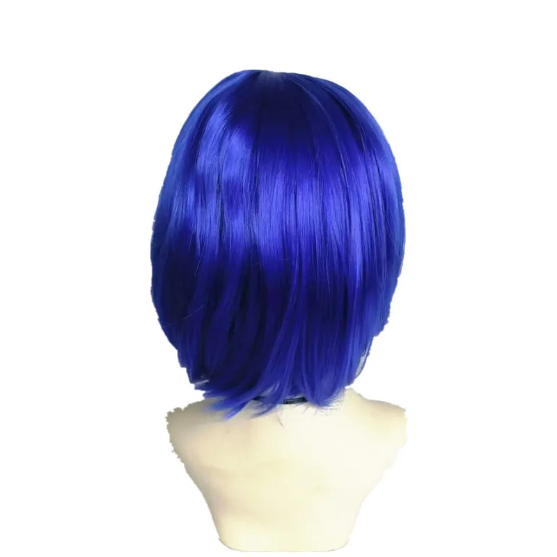 Caroline Ghost Mom Blue Bob Wig Coralinewig Ensemble de perruques transfrontalières en soie haute température