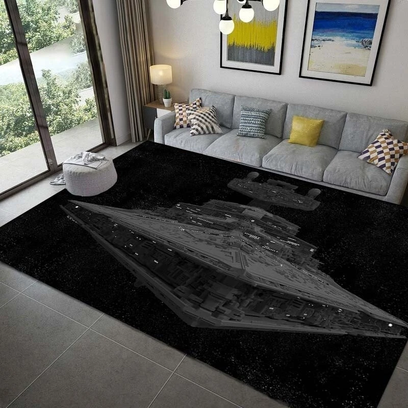 Alfombra de nave espacial para sala de estar, alfombra de área de nave de estrella espacial galáctica Vintage, alfombra de soldado grande antideslizante para puerta, alfombrillas de baño, decoración del hogar