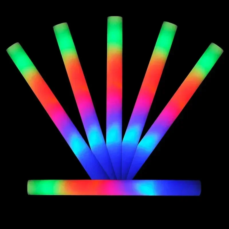 LED Light Up Foam Sticks Sponge Luminous Stick Night Light Glow Party Supplies for Wedding Birthday Raves Concert