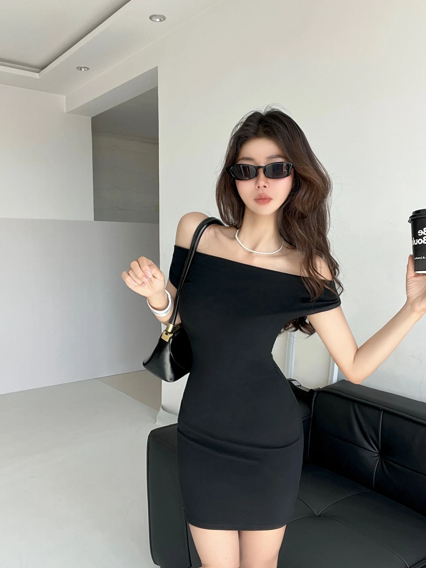 Coreano Sle Pure Desire Sexy ort Dr One oulder Wrap Body cintura alta falda ort para mujeres jóvenes verano Faion Dr