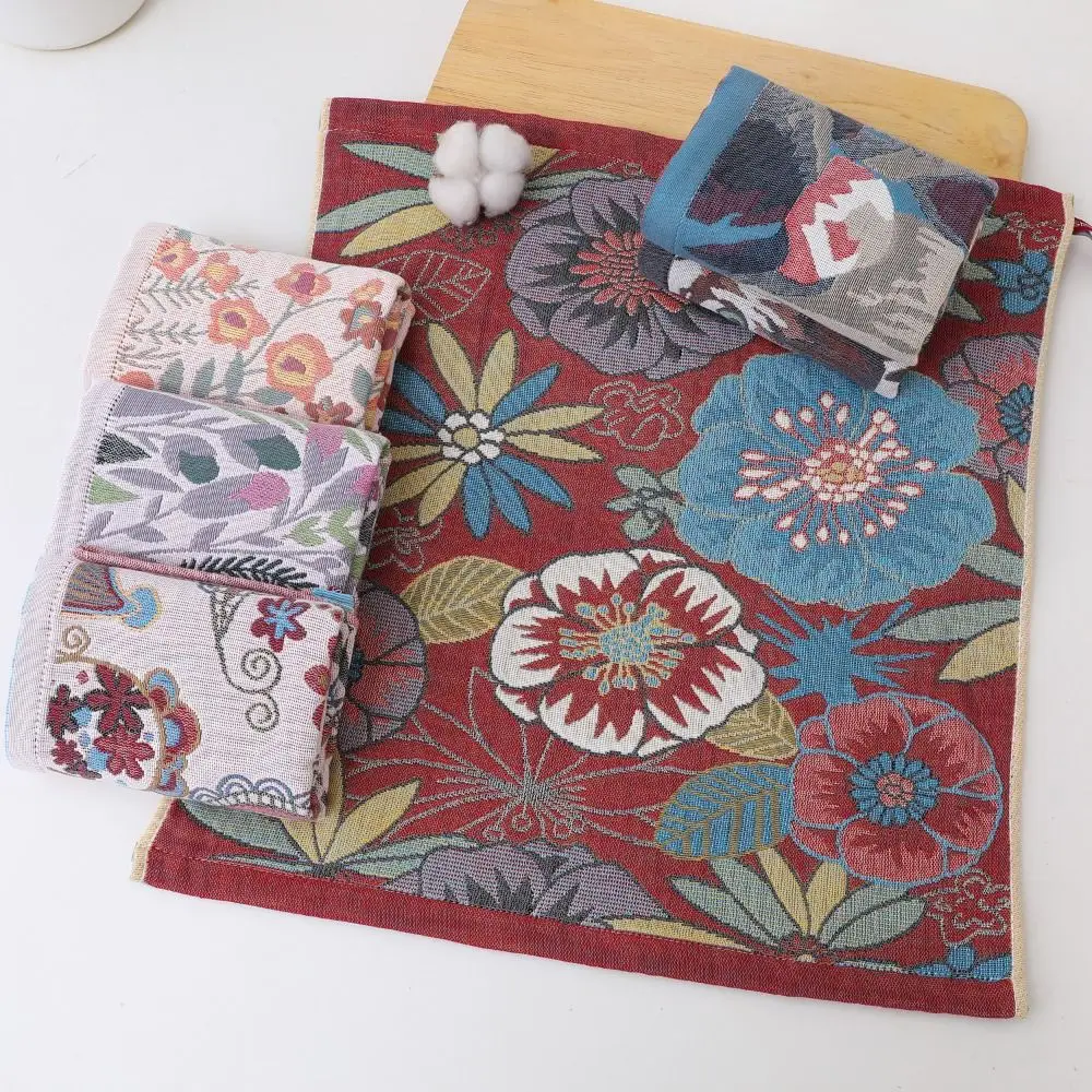 New 37x40cm Large Hand Towel 4 Layer Cotton Gauze Quick Dry Pure Cotton Dish Cloth Decorative Tea Towel Home Restaurant