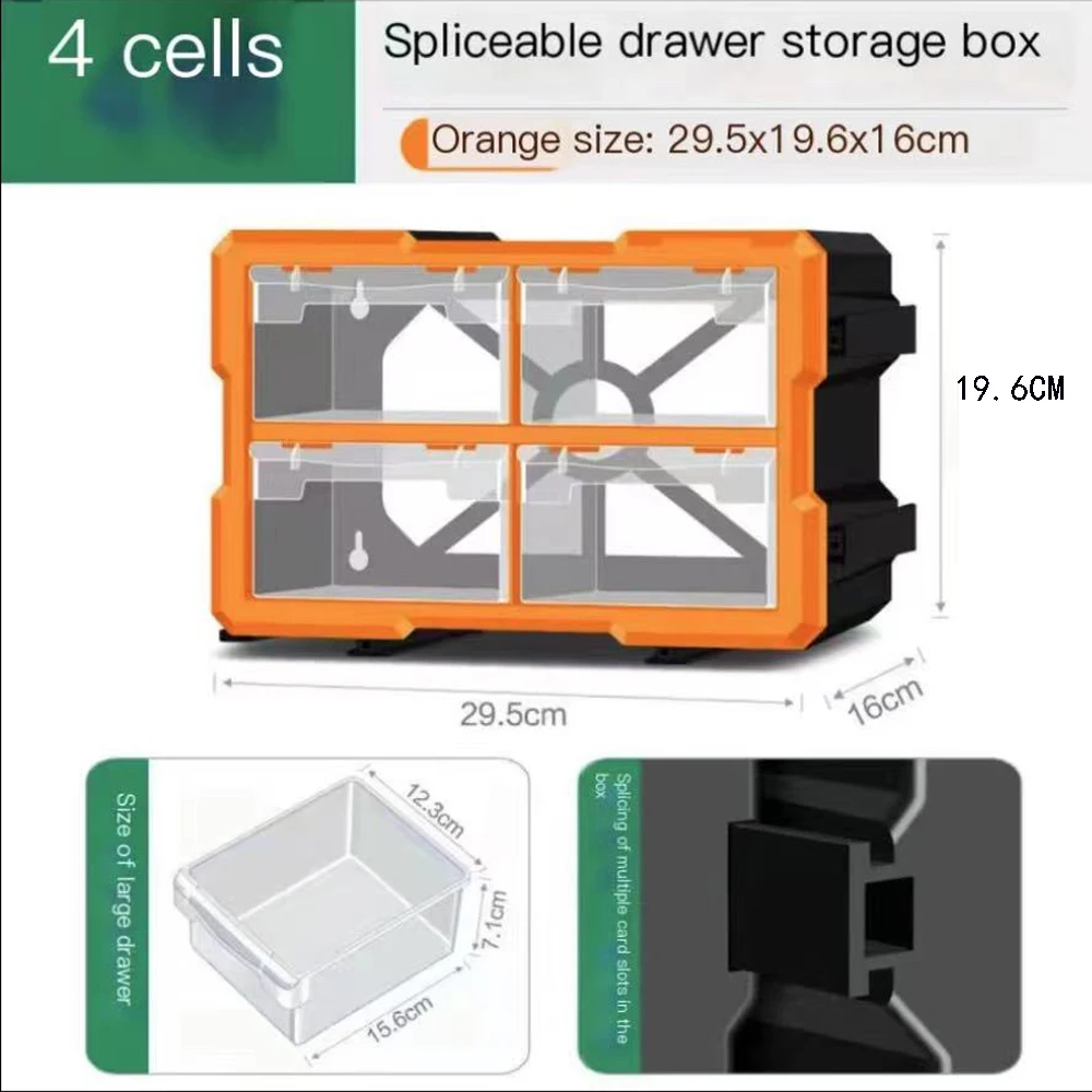 Caja de componentes con cajón, piezas de Hardware de plástico, caja de almacenamiento de tornillos, caja de herramientas de almacenamiento de taller