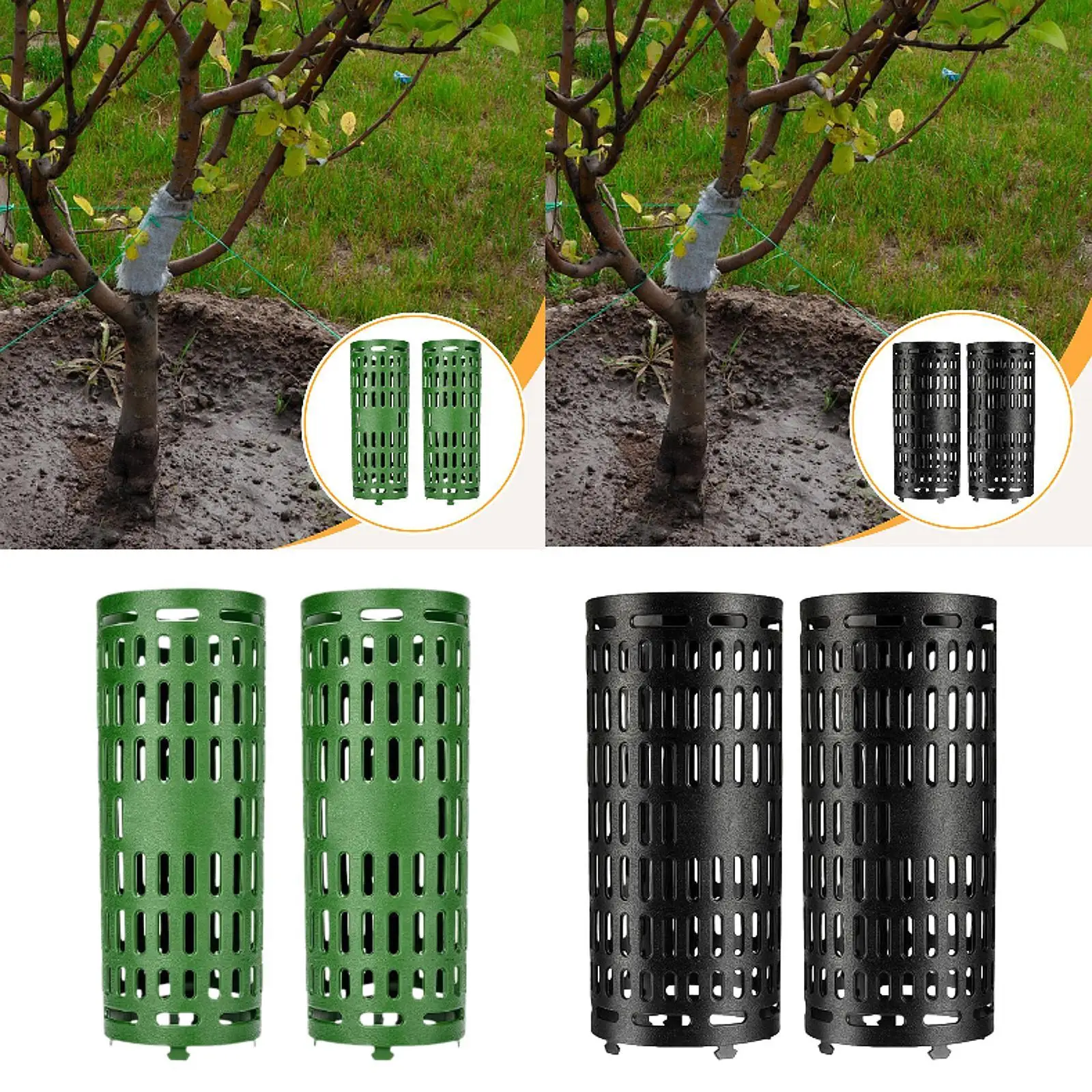 2 Pieces Tree Trunk Protector Tree Wraps Splicable Animal Barrier Breathable