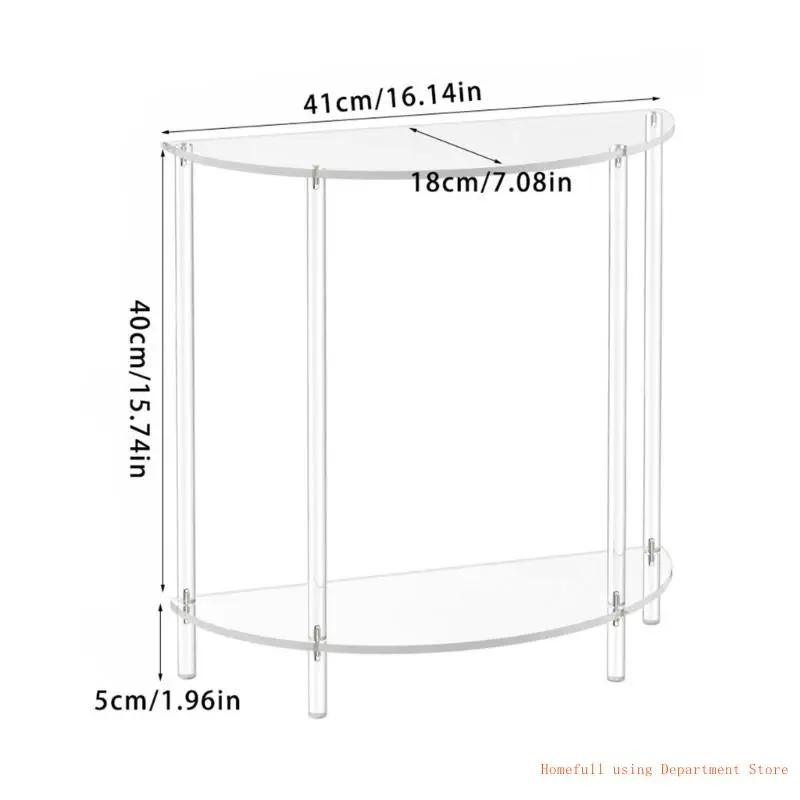 

Stylish Acrylic Tiered End Table Portable for Bedroom or Dormitory Use