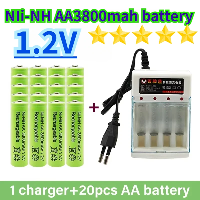 Aa Rechargeable Battery 3800Mah  Aa1.2v Ni MH Rechargeable Battery, Applicable To Free Distribution of LED Lamp Toys Mp3