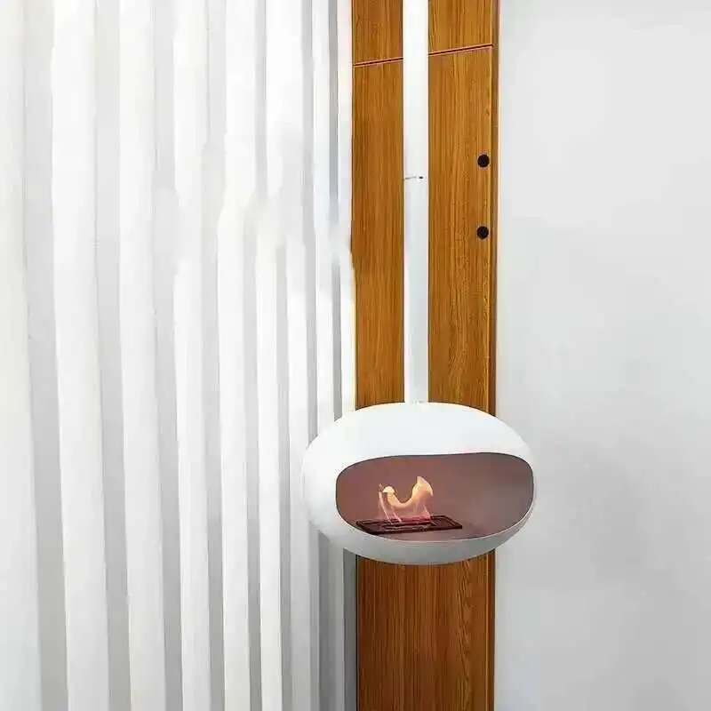 

Nordic Hanging Fireplaces Creative Home Heating Decoration Living Room Porch Real Fire Fireplace Designer Iron Art Heating Stove