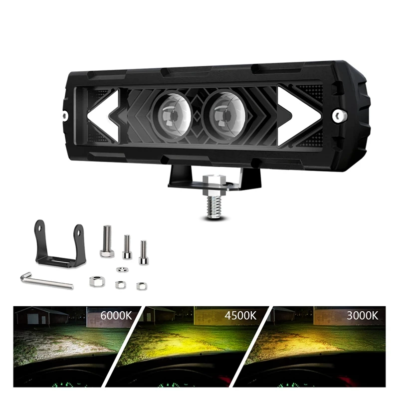 6 Inch LED Light Bar 120W LED Bar Offroad Work Light White Yellow Driving Light For Car Truck ATV SUV RV Motorcycle