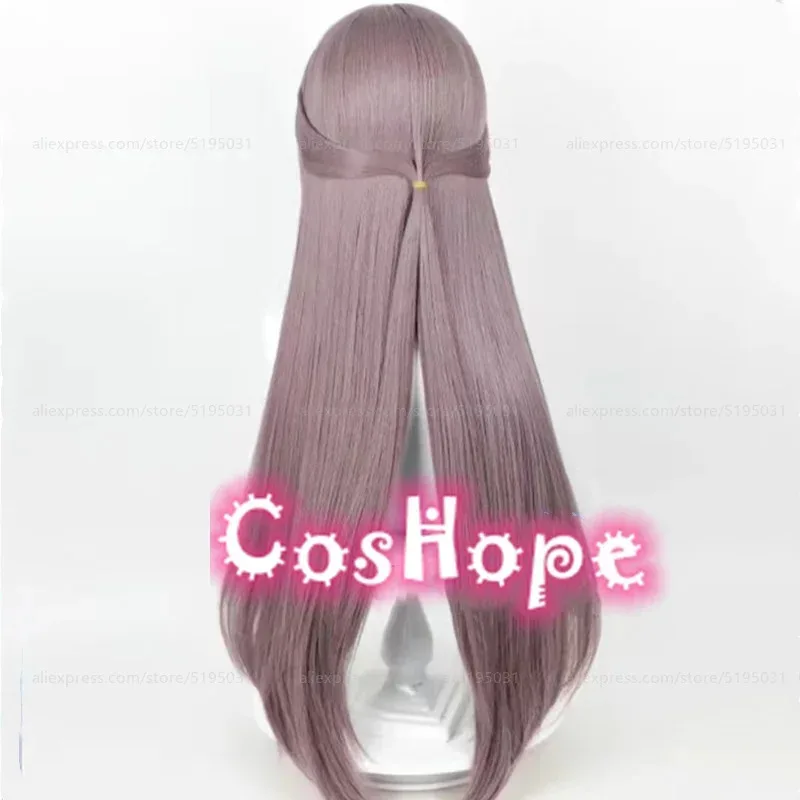 Herta Cosplay Wig 88cm Long Straight Wig Grey Purple Wig Cosplay Anime Cosplay Wig Heat Resistant Synthetic Wig