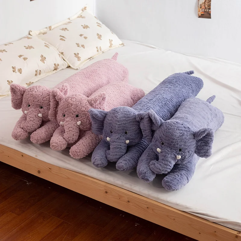 

90/120CM Blue Purple Elephant Long Pillow Soft Long Cushion Sleeping Nap Pillow Bedroom Living Room Sofa Cushion