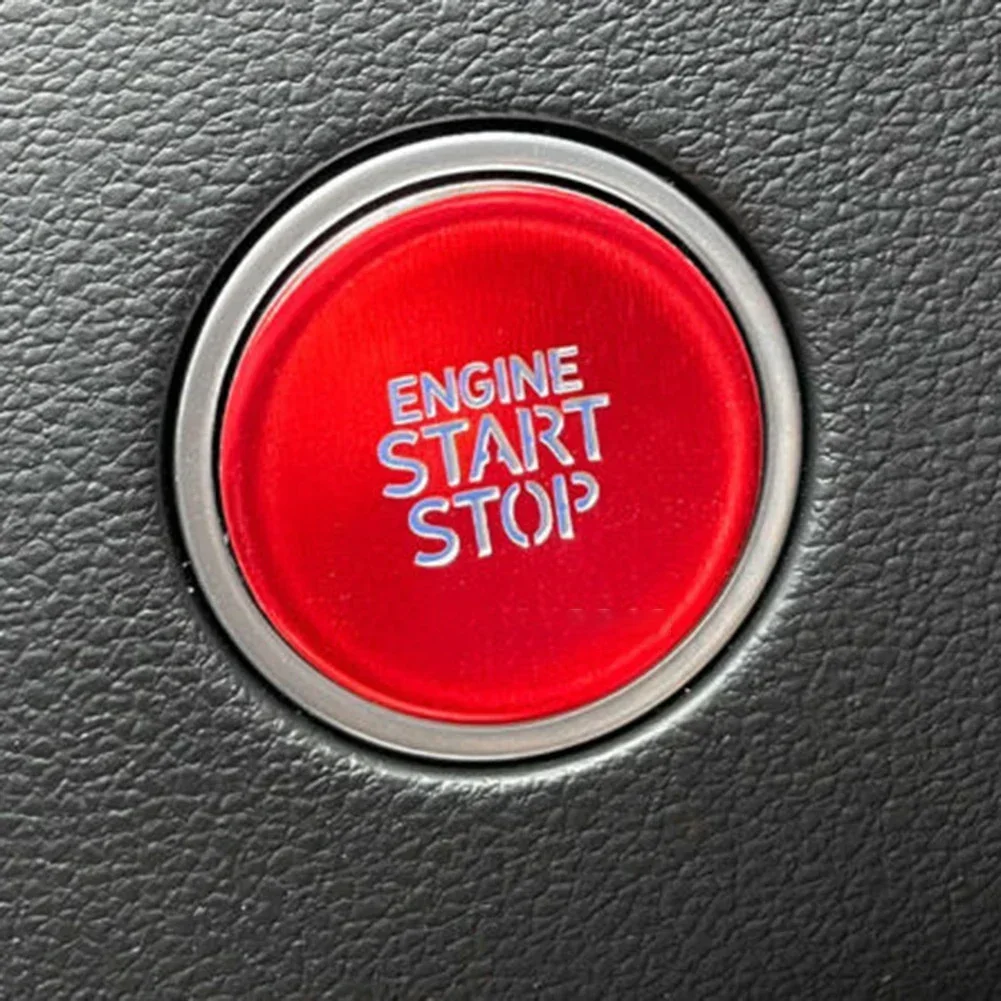 1pc Red Start Stop Engine Push Button Cover Ring For Hyundai Tucson 2022 2023 Sticker Replacement Car Styling Accessories