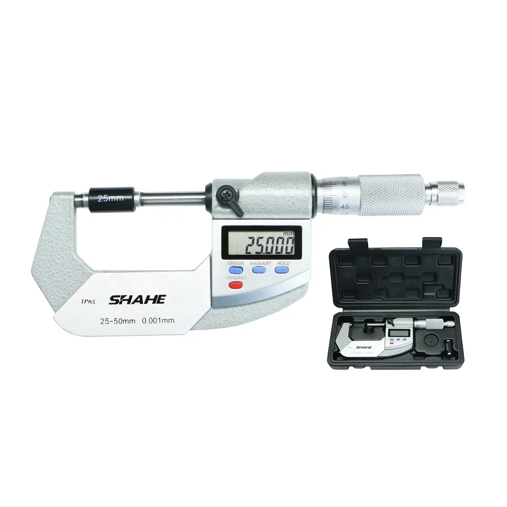 SHAHE IP65 25-50mm Micron Digital micrometer electronic micrometer Digital outside micrometer