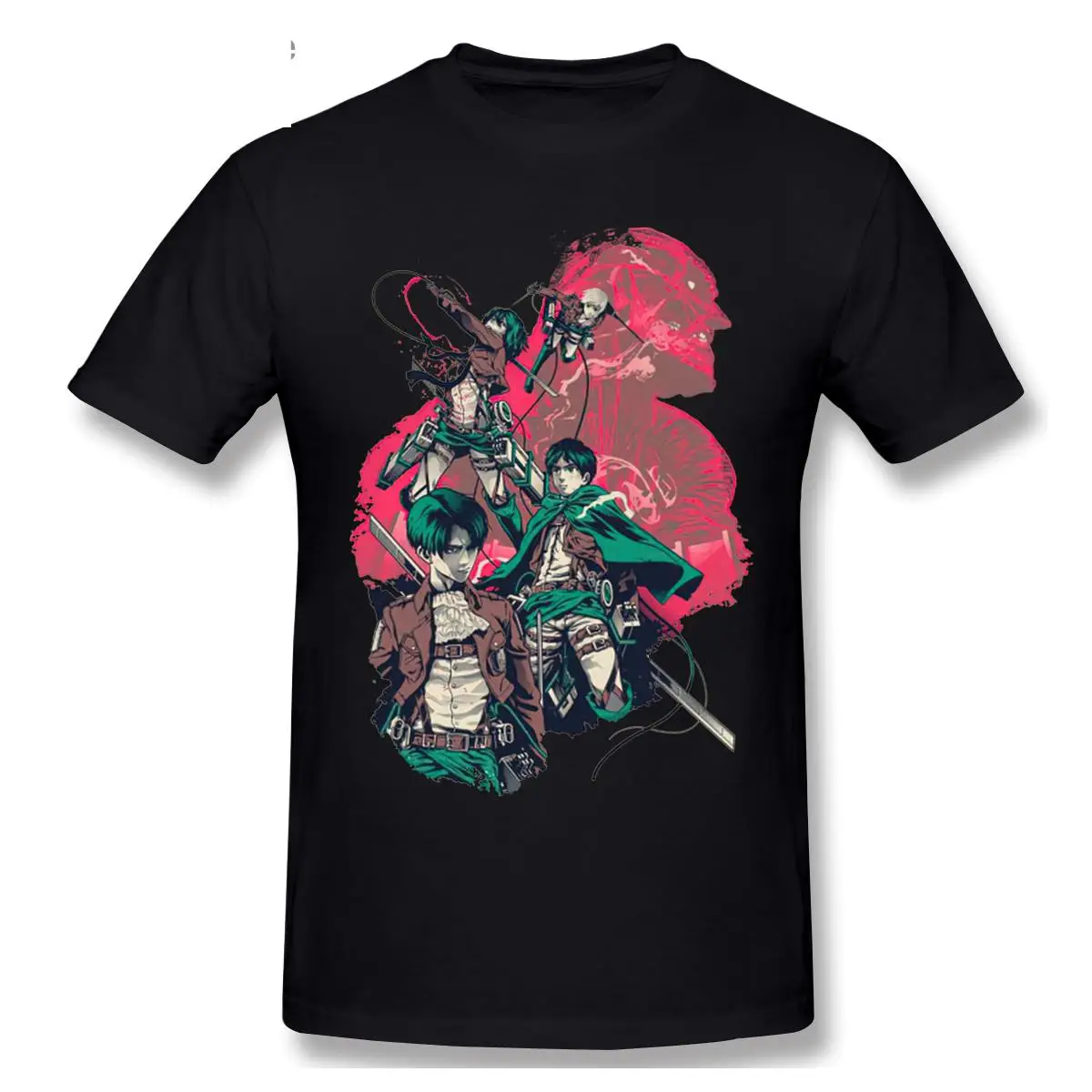 進撃の巨人-アニメ-tシャツ-メンズ-長袖-厚手カラー-ヘンリーカラー-tシャツ-おしゃれ-若々しい