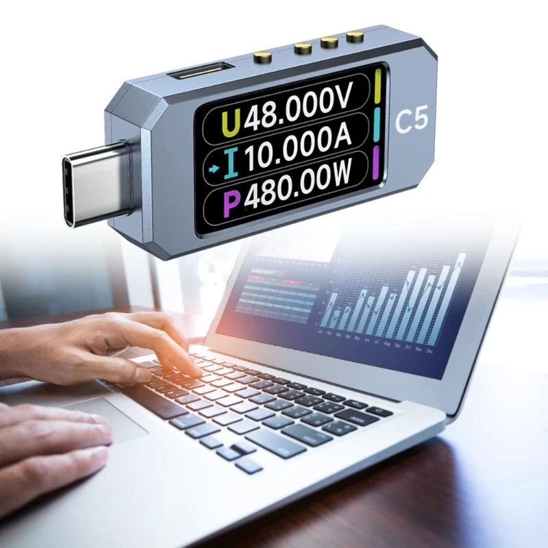 Máy đo công suất USB loại C chuyên nghiệp cho điện áp và phát hiện dòng điện Dropshipping