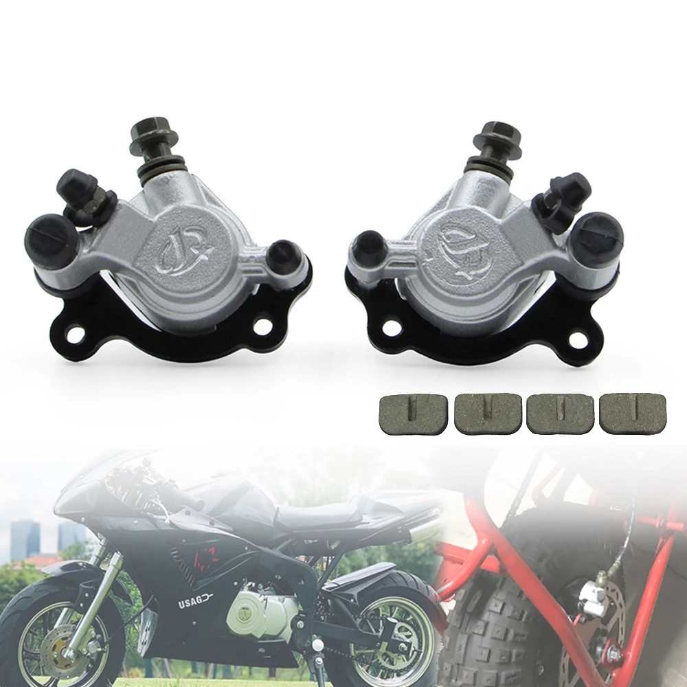 Motorcycle Front/Rear Hydraulic Brake Calipers For 2 Stroke 43 47cc 49cc 97cc Pocket Bike Mini Moto Dirt Bike Moped Scooter ATV