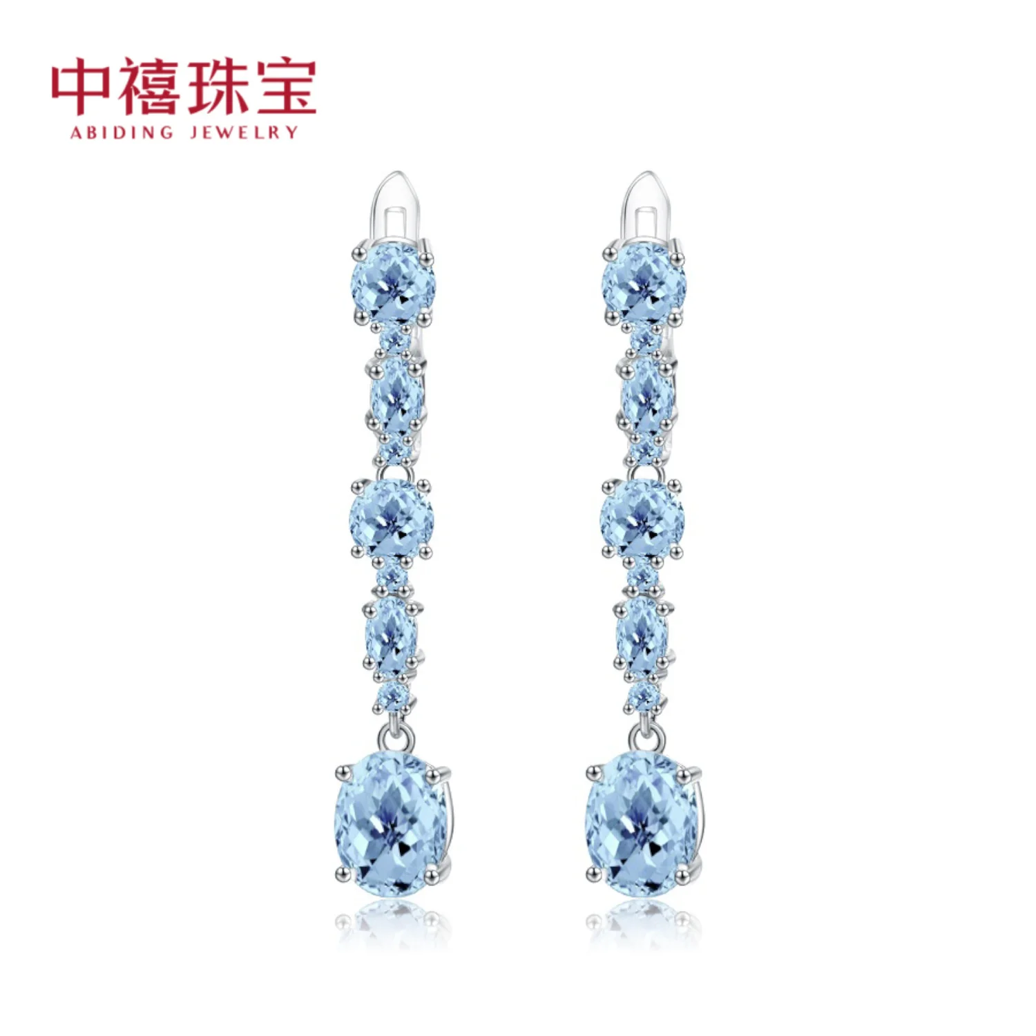 genuine real brand jewels Natural Colorful Treasure Topaz Fashion Luxury Style s925 Silver Inlaid French Buckle Earrings high qu