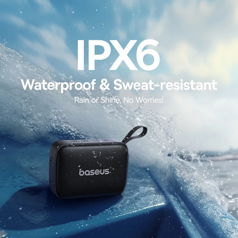 Baseus AeQur 30 Mini Bluetooth Speaker Bass Audio Ultra Portable Speakers IPX6 Waterproof 12 Hours Playtime Sound Box Dual EQ