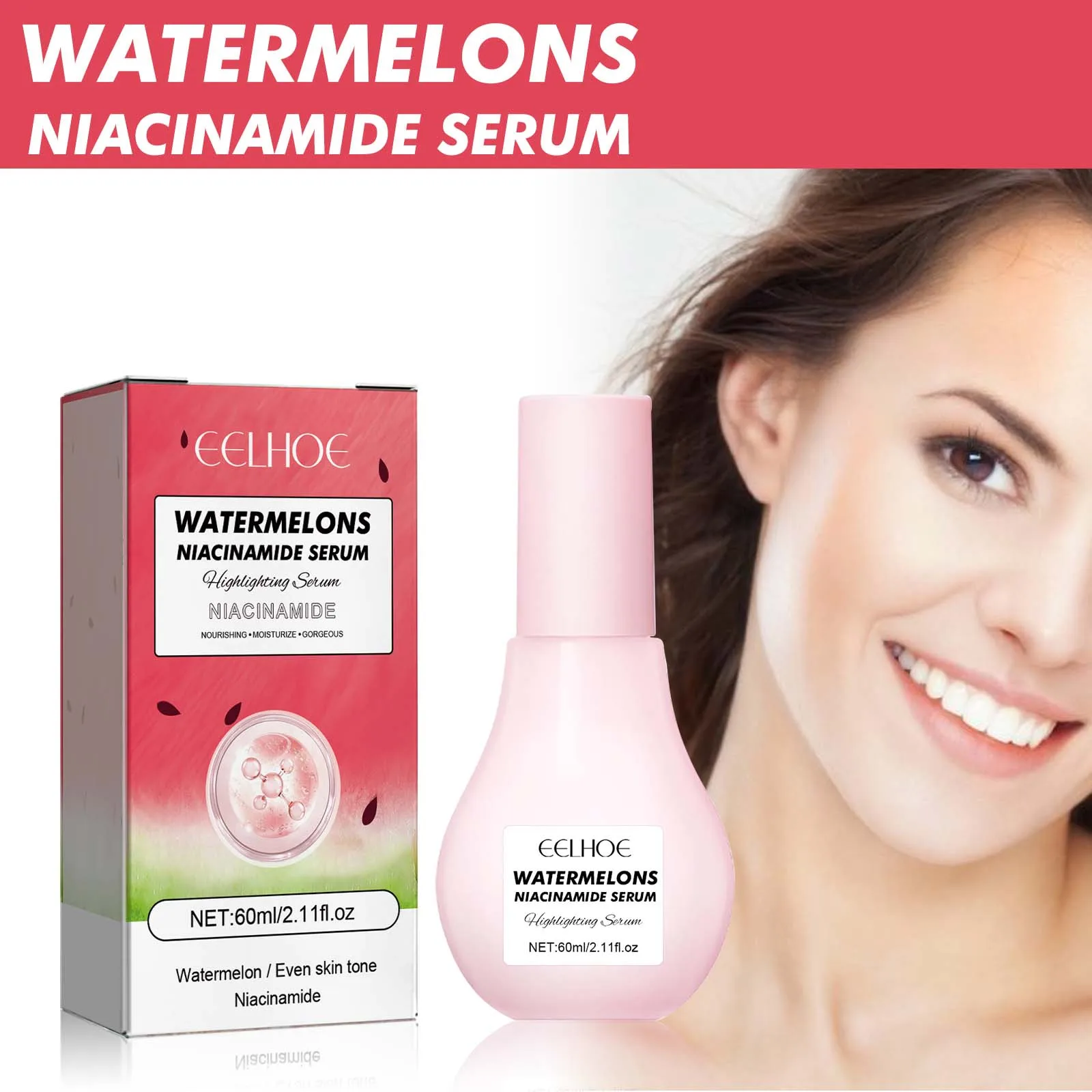 Watermelons Niacinamide Serum Lighten Spots Tightening Even Skin Tone Moisturizing Brightening Facial Essence Face Skin Care