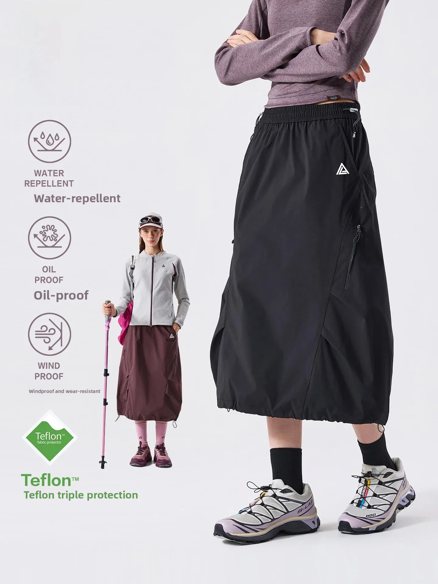 LAZY DAY  Three Waterproof Function Workwear  Skirt Women Lightweight Hiking And Climbing Sport A-Line Skirt