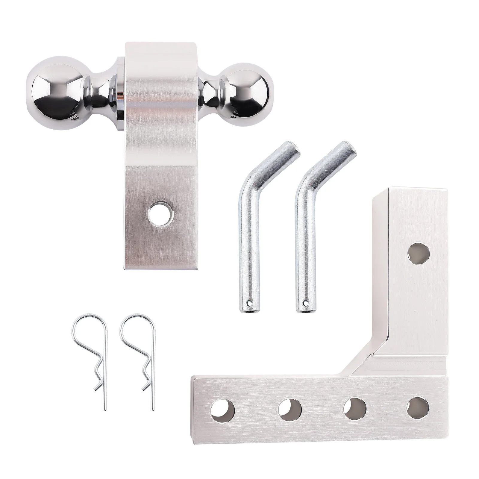 

Dual Ball 6" Drop Adjustable Trailer Tow Towing Hitch 2" Receiver Lock included