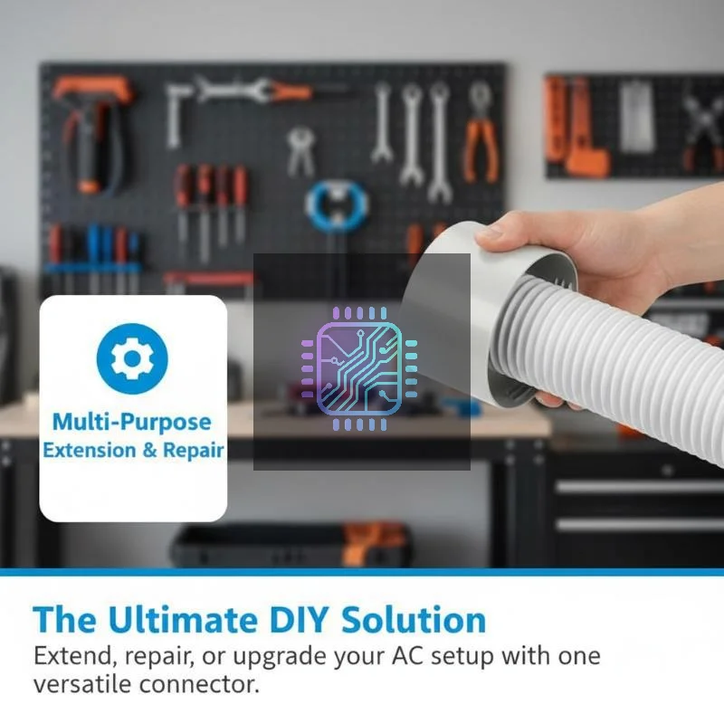 Flexible AC Exhaust Stretch Pipe Universal Portable Vent Hose Replacement Part for Household Portable Air Conditioners