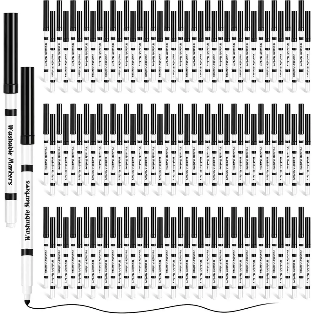 

Набор из 120 моющихся маркеров с тонким наконечником, черные, для детского творчества, школьных принадлежностей, оптом для классов