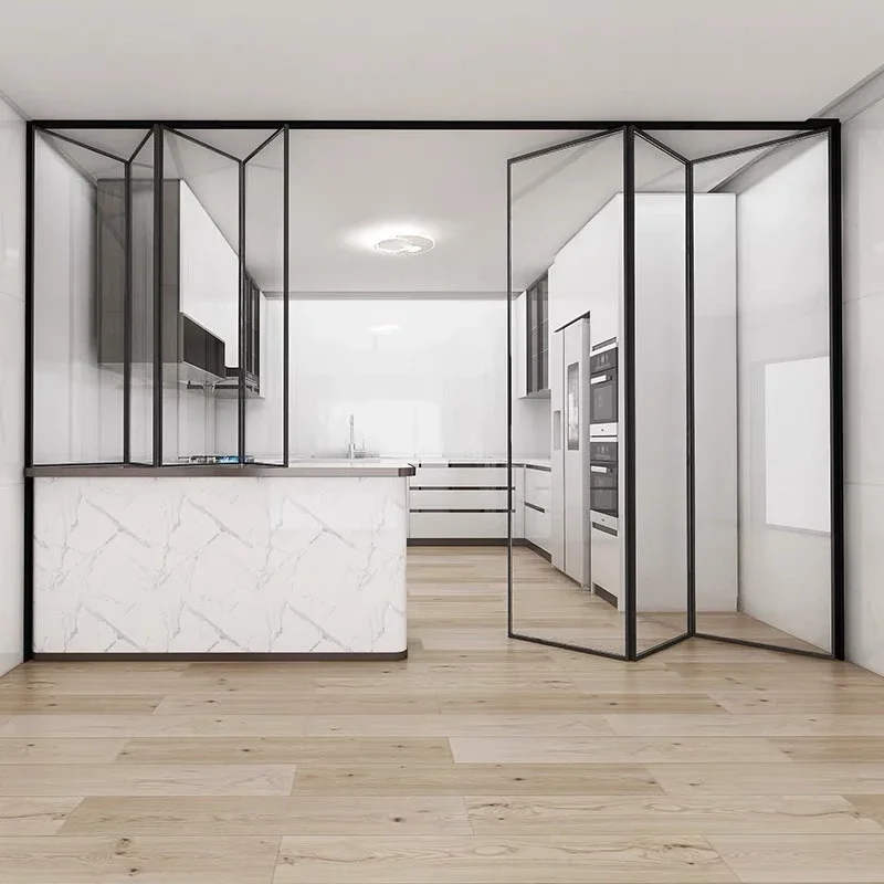 Internet celebrities without track Extremely narrow titanium magnesium alloy folding sliding, balcony kitchen bathroom office