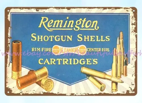 Remington Cartridges firearm ammo Shotgun Shellss metal tin sign affordable home