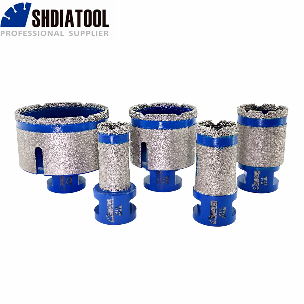 SHDIATOOL 1pc Dia20/25/35/50/68/75mm Diamond Milling Finger Core Drill Bits Drilling Tile Marble Quartz M14 or 5/8\