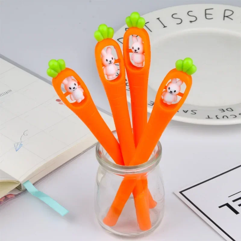 

30pcs New Creative Animal Fashion Bunny Rotating Vegetable Students Learn Stationery Neutral Pen Wholesale Supplies