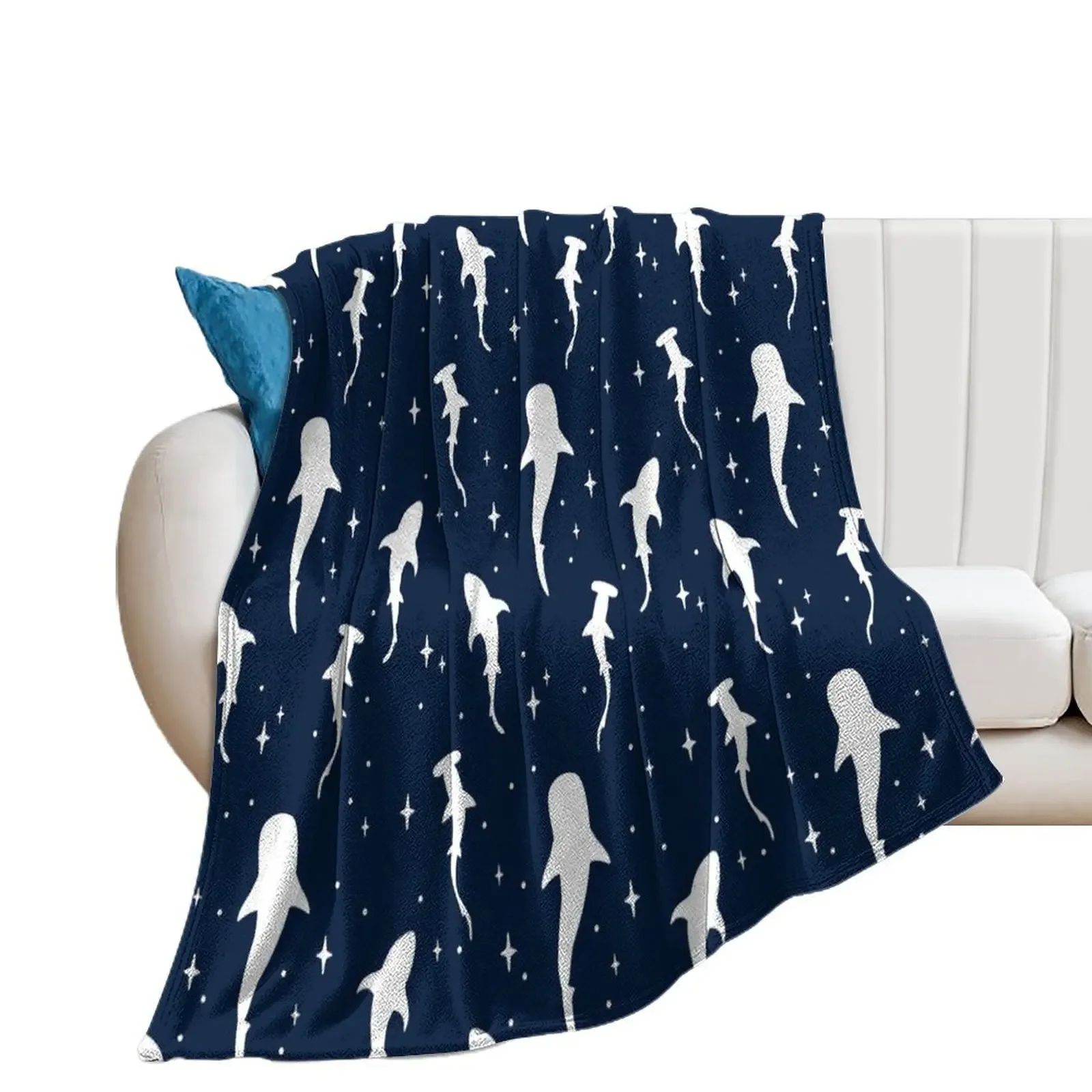 

Space sharks Throw Blanket Loose valentine gift ideas for babies Furry Blankets