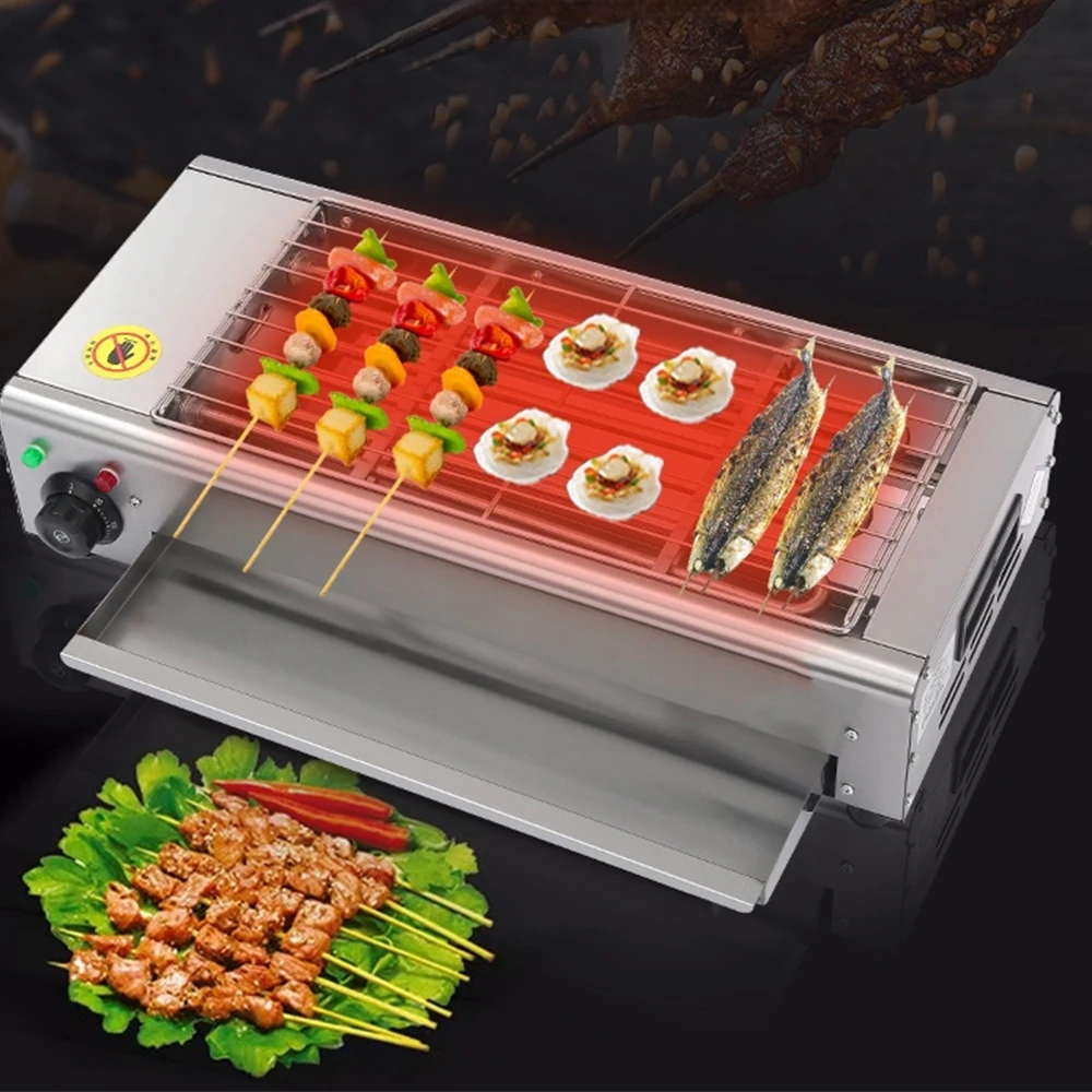 대형 휴대용 실내 평판 그릴 미니 무연 바베큐 그릴 가정 및 상업용 전문 전기 그릴