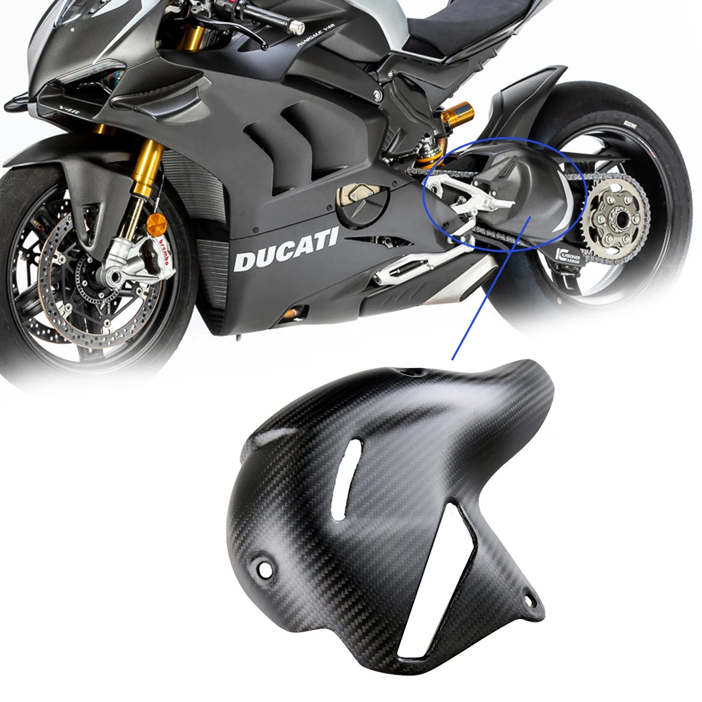 

For Ducati Panigale Streetfighter V4 V4S 2018 2021 2022 Carbon Fiber Motorcycle Exhaust Heat Shield Cover Akrapovic Version